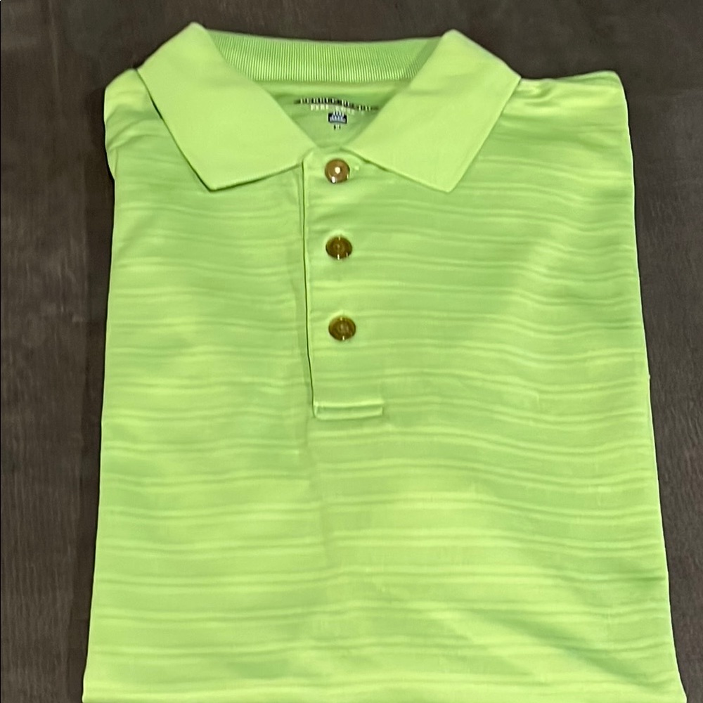Pebble Beach Vibrant Lime Green Polo Shirt. Sz. M excellent condition